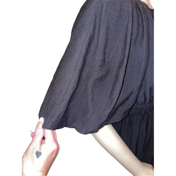 ANTHROPOLOGY MOON RIVER PUFF SLEEVE BACK CUTOUT SMOCKED WAIST MIDI DRESS SMALL - Picture 13 of 16